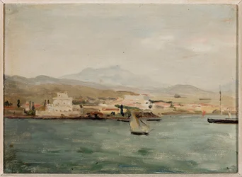 Vista del puerto de Salónica. Del viaje a Palestina