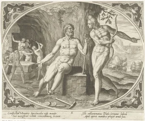 Phoebus informa a Vulcano del adulterio Venus y Marte (título de la serie)