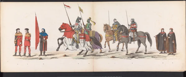 Mascarada de los estudiantes de Leiden, 1865 (lámina 2) Las murgas procesión celebrada por los miembros del cuerpo de estudiantes de Leiden el 6 de junio de 1865, en celebración del 290º aniversario de la Leidsche Hoogeschool, representando: la entrada de 