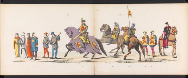 Mascarada de los estudiantes de Leiden, 1865 (lámina 8) Las murgas procesión celebrada por los miembros del cuerpo de estudiantes de Leiden el 6 de junio de 1865, en celebración del 290º aniversario de la Leidsche Hoogeschool, representando: la entrada de 