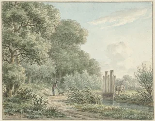 Caminante en la carretera de Amstelveen