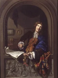 Retrato de un hombre tocando el violín