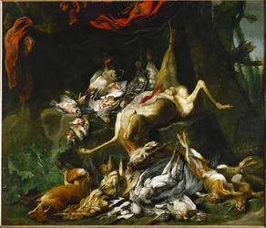 Bodegón de caza abundante (pintura sobre lienzo)