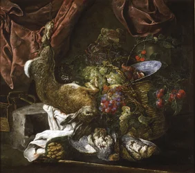 Naturaleza muerta con caza y frutas, 1641-61