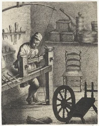 Trabajador detrás de un torno Ocupaciones (título de la serie)