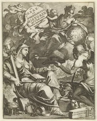 Alegoría de la Iglesia y la Historia Mundial Página de título de Willem Goeree, De kerklyke en Weereldlyke historien. 1729 La iglesia y la historia mundial uyt d