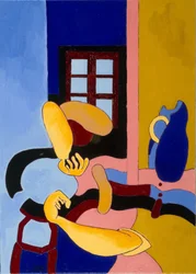 Soldado lisiado despertando en la mañana