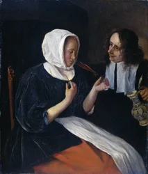 Una pareja bebiendo