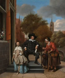 Adolf y Catharina Croeser, conocidos como "El burgomaestre de Delft y su hija
Retrato de Adolf y Catharina Croeser en Oude Delft, conocido como "El burgomaestre de Delft y su hija