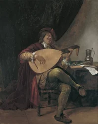 Autorretrato tocando el Laúd, ca 1665