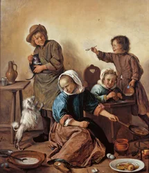 La comida de los niños, ca 1665