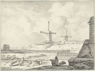 Dibujante en Hoogendijk, a las afueras de Haarlemmer Poort