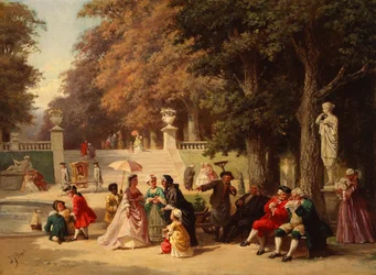 The Garden Party (óleo sobre tabla)