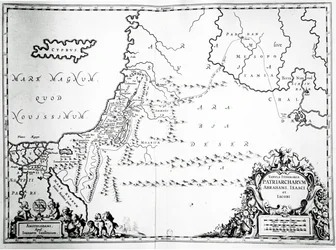 Mapa de los viajes de Abraham, Isaac y Jacob, 1652