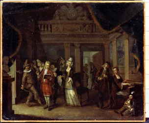 Concierto privado. Un concierto en casa. Pintura de Jan Josef Horemans el Viejo o el Viejo (1682-1759). Arte flamenco, estilo rococó. Óleo sobre tela. Museo Estatal de Historia y Arte, Serpukhov (Serpukhov), Rusia.