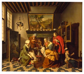 La hora del té (óleo sobre lienzo)