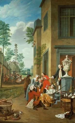 Aldeanos festejando (uno de una serie de cuatro)
