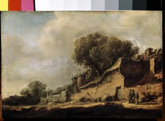 ""Paysage a la chaumiere et au chene"" (Paisaje con una casa de campo y un roble) Pintura de Jan Jozefsz van Goyen (1596-1656) 1634 Dim. 87x105 cm Museo del Hermitage, San Petersburgo
