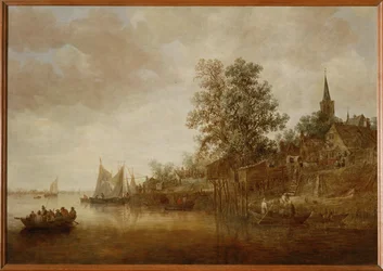 Paisaje fluvial (pintura sobre lienzo)