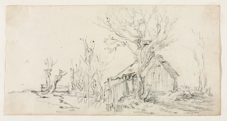 Boceto de paisaje con cabaña, c. 1630