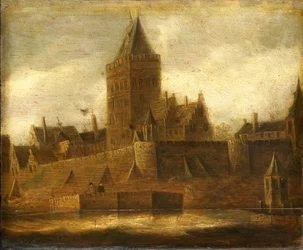 Vista del Valkhof en Nimega, c.1650 (óleo sobre tabla)