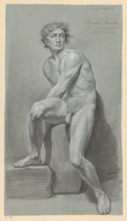 Desnudo masculino sentado, visto de frente (1er premio 1791)