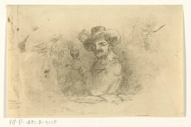 Soldado con vidrio levantado
