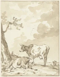 Dos vacas por un árbol
