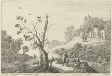 Paisaje con flautista y pastor
