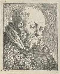retrato, de, un, monje