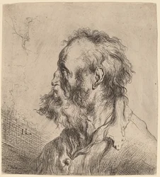 Busto de un anciano con barba