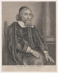 Retrato de Ephraim Bonus, médico, siglo XVII