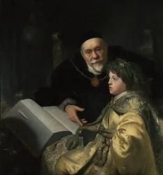 El príncipe Carlos Luis del Palatinado con su tutor Wolrad von Plessen en traje histórico