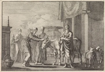 Aarón bendice el sacrificio