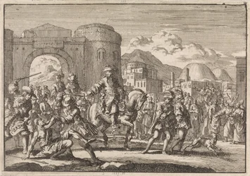 Enviado francés al sultán entra en Jerusalén a caballo, 1674
