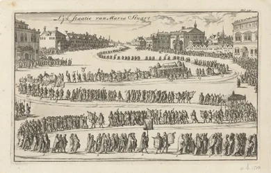 Entierro de la reina María II Estuardo, 1695 Lyk state of Mary Stuart (título sobre el objeto)