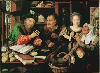 El recaudador de impuestos (pintura sobre madera de roble)