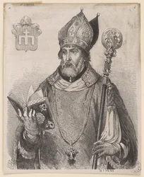 Andrzej Zebrzydowski, obispo de Cracovia - xilografía según un dibujo de Jan Matejko