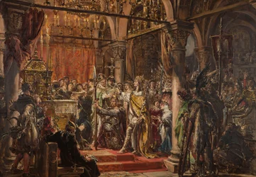 Coronación del primer rey. Año del Señor 1001