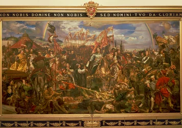 Pintura de Jan Matejko o Jan Mateyko (1838-1893), que representa a Jan III Sobieski liberando Viena y enviando el mensaje de victoria al Papa
