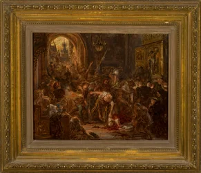 La muerte de Tęczyński en la iglesia de los Franciscanos