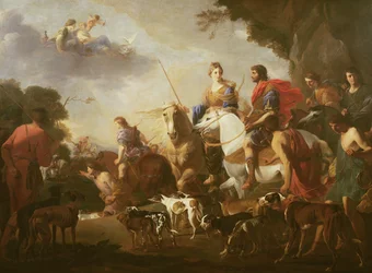 Dido y Eneas cazando