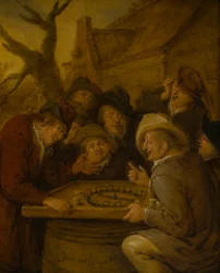 Boors jugando un juego de Rouge et Noir, c.1630-68 (óleo sobre lienzo)