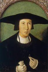 Retrato de un joven - Pintura de Jan Mostaert (1472/73-1555/56) - ca 1520 - Museo del Prado, Madrid