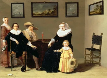 Familia holandesa en un interior