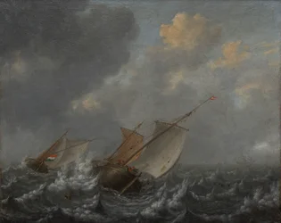 Buques en un mar picado