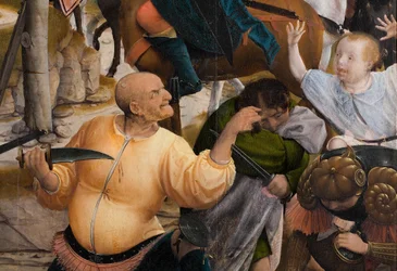 Detalle de la Crucifixión (óleo sobre tabla)