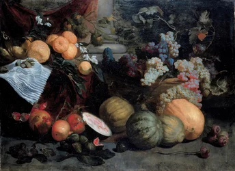 Naturaleza muerta con frutas y verduras, primer tercio del siglo XVII