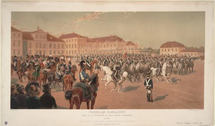 Gran Duque Constantino Pavlovich de Rusia en la Revisión de Caballería en la Plaza Sajona en Varsovia, 1824