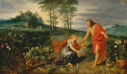Cristo se aparece a María Magdalena en la mañana de Pascua (Noli me tangere), c.1626 (óleo sobre madera)